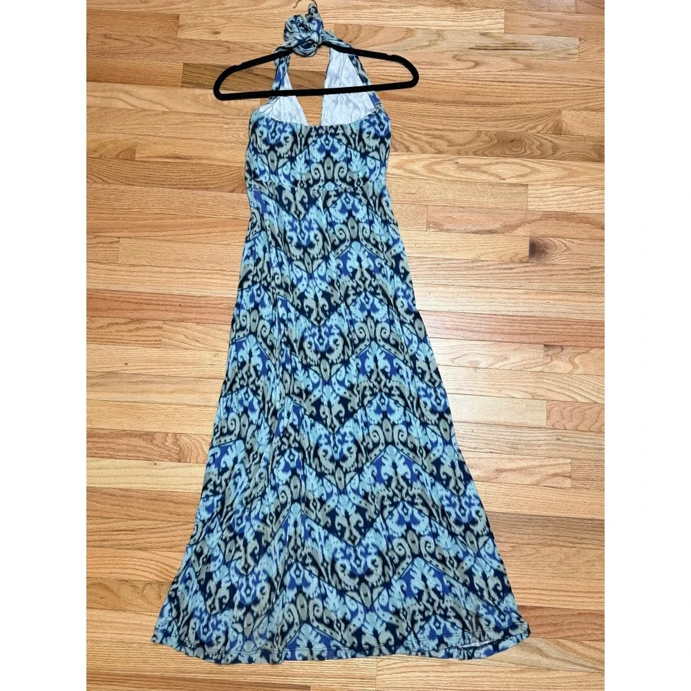 CAbi Coastal Boho Halter Maxi Dress Womens Size Small Resortcore Beachy Summer - Picture 3 of 10